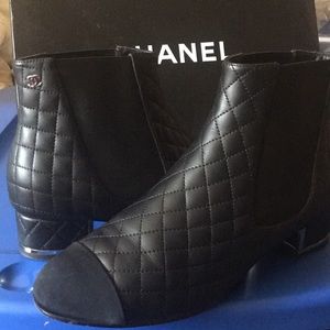 Chanel black ankle boots